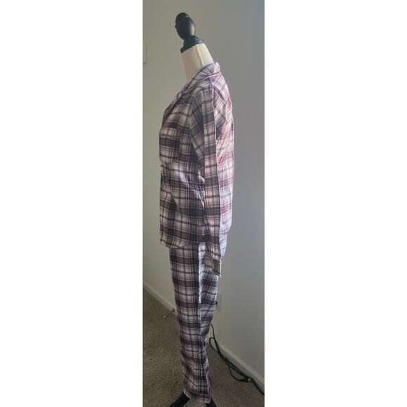 UGG Raven Plaid Flannel Long Sleeve Button Down Top with Long Pants Pajama Set S - Picture 4 of 14